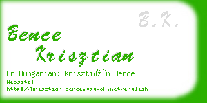 bence krisztian business card